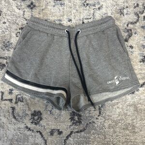 Universal Studios Gray Sweat Shorts Women Small Drawstring Lounge Shorts